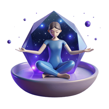 Inner Peace A 3D Render of Cosmic Meditation png