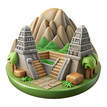 Ancient Temple Complex 3D Model Mountaintop Ruins png
