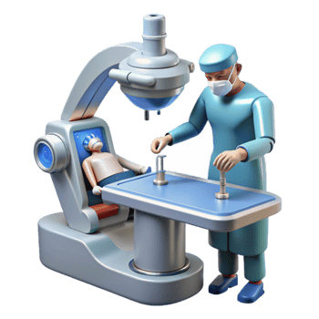 Advanced Medical Operating Table with Robotic Arm png