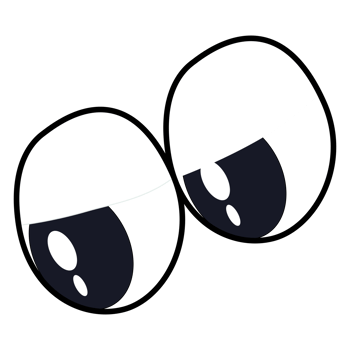 Cute Stylized Cartoon Eyes Graphic. funny eyes png