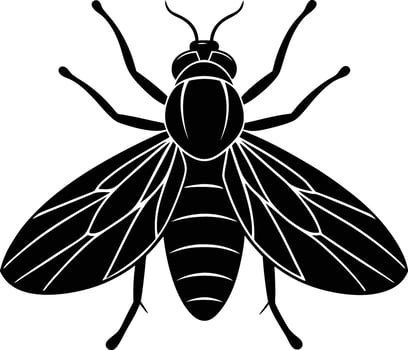 Black Stone fly silhouette illustration vector