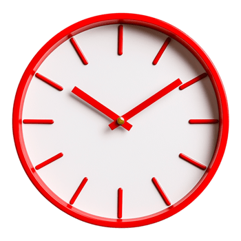 Bright Red Wall Clock with Simple Design and Clear Time Display png