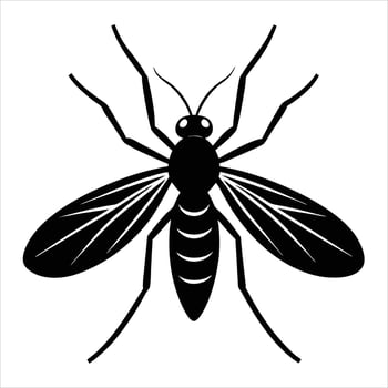 Sand fly Silhouette with white background vector