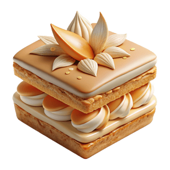 Layered Caramel Cake with Buttercream and Peanut Decor png