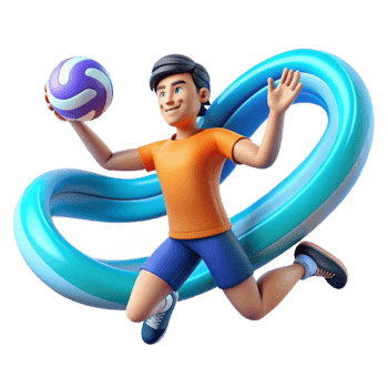 Youth Sports Action Boy Jumping with Ball png