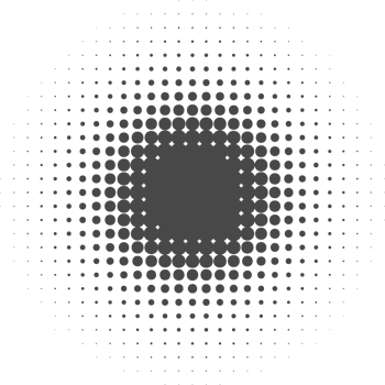 Dotted halftone abstract shape. Blurred shadow. Graphic element, circular organic blob with gradation effect. png