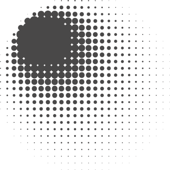 Dotted halftone shape. Blurred abstract shadow. Graphic element, circular organic blob with gradation effect png