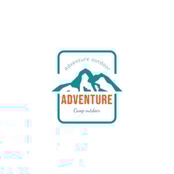Adventure mountain camping logo design vector