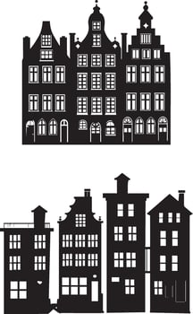 Building USA vintage silhouette graphic vector