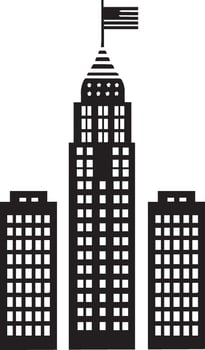 Building USA vintage silhouette vector