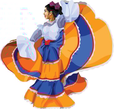 Mexican Folk Dancer Girl vector