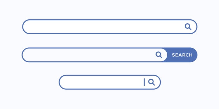 search bar blue web buttons set collection browser vector