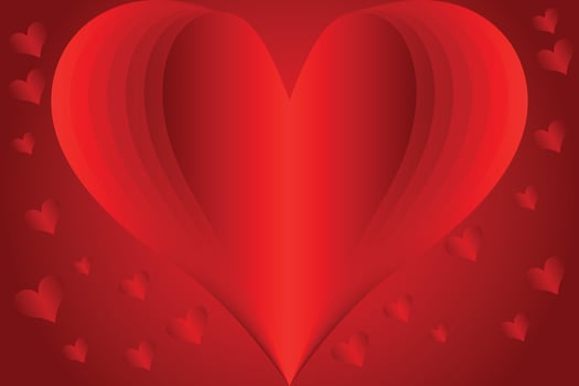 Elegant Love-Themed Romantic Red Heart Background, Love and Valentine's Day Wallpaper vector