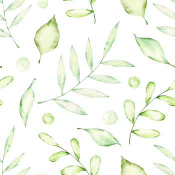 Watercolor pattern with green branches and leaves. Print with greenery, green drops and plants. design and decoration of background, wallpaper, wrapping paper and textile. png