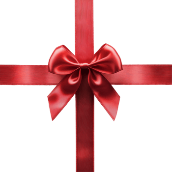 A beautifully tied red gift ribbon with a bow against a clean transparent background perfect for festive occasions, Red Gift Ribbon with Bow on transparent background png
