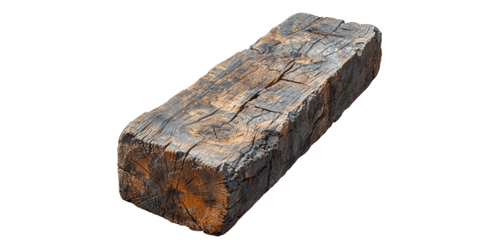 Old wooden beam isolated on transparent background png