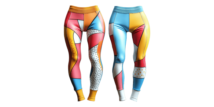 Colorful patterned leggings pair isolated on transparent background png