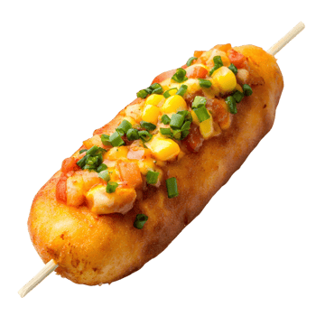 Classic Korean Corn Dog with Sweet and Savory Flavor png