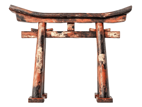 Japanese Torii arch gate isolated on transparent background png