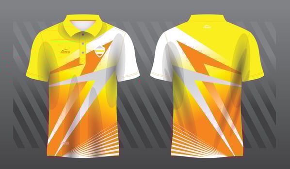 simple abstract yellow orange sublimation shirt for polo sport jersey template vector