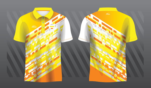 yellow orange abstract sublimation shirt for polo sport jersey template vector