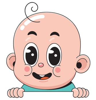 Cartoon baby holding a blank sign vector