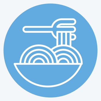 Icon Spagheti. related to Restaurant symbol. blue eyes style. design editable vector