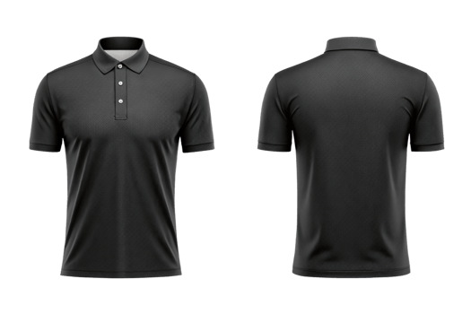 Plain Black Polo Shirt Design Template png