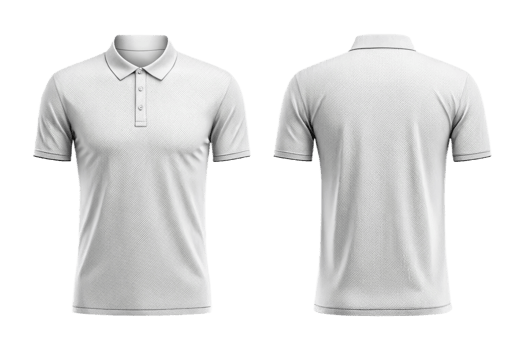 Classic White Polo Shirt Front and Back Mockup png