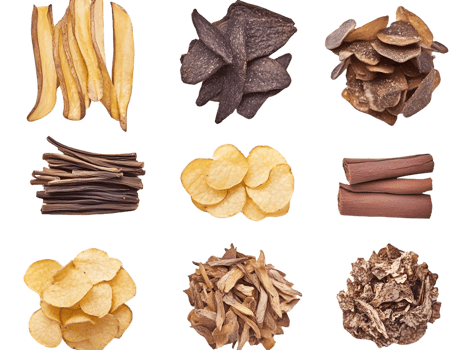 Assortment of Fried Snacks Variety of Shapes and Colors png