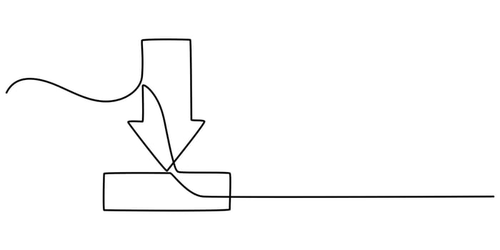 Continuous on line drawing download icon vector