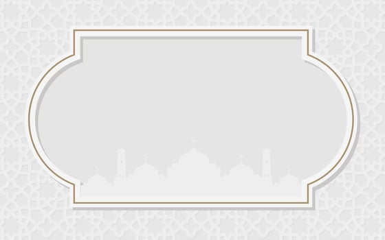 Arabic Islamic Elegant White and Golden Luxury Ornamental Background. with Decorative Pattern and Border Frame vector