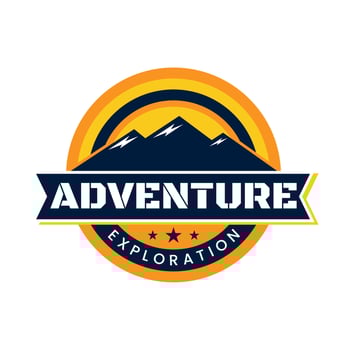 Nature exploration and adventure badge logo vector
