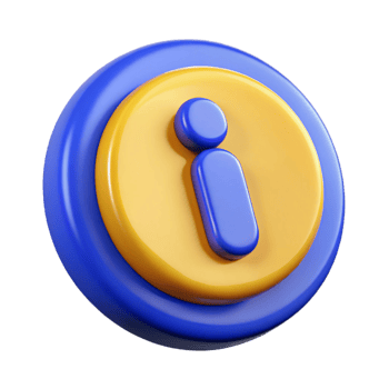 a blue and yellow information icon on a transparent background png