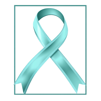 Simple Teal Ribbon on Transparent Background png