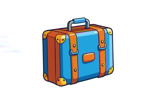 Bright and colorful luggage icon illustration, ideal for travel, tourism, and vacation related projects with a modern and playful design vector
