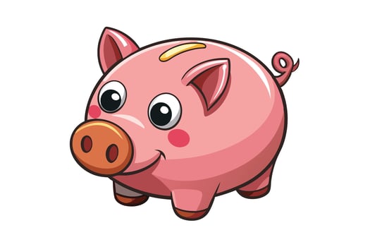 Playful piggy bank design for financial education, savings promotion, and investment themed visuals vector