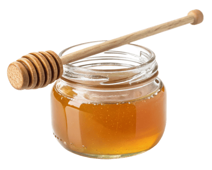 Sweet Golden Honey Jar with Wooden Honey Dipper png