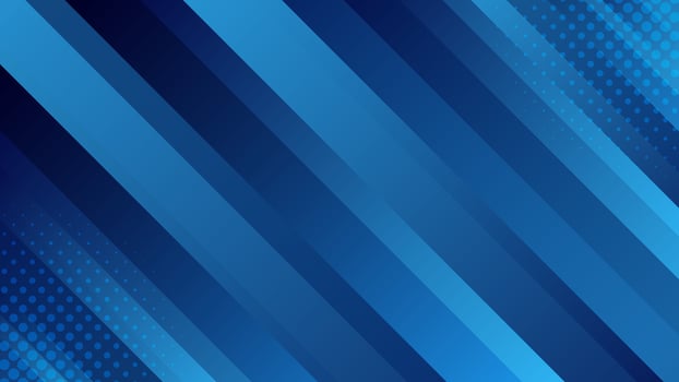 Dark blue abstract dynamic background with halftones. Gradient diagonal stripes. Modern futuristic wallpapers vector