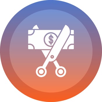 Cut Money icon. colored outline icon style. vector