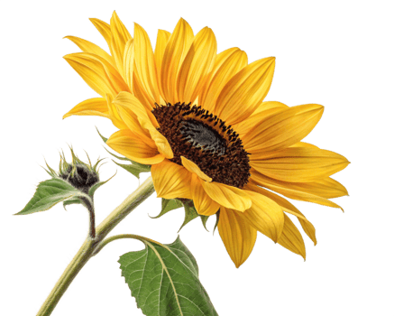 Vibrant Sunflower Blossom Against Glitch Art Background png