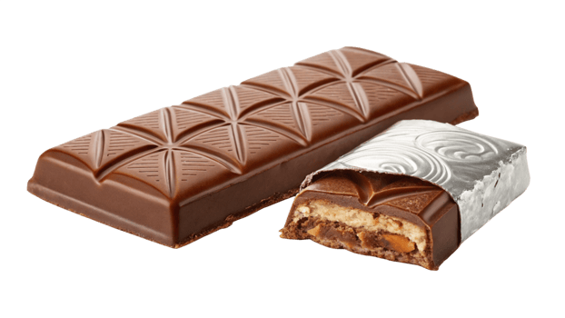 Delicious Milk Chocolate Bar, Creamy Filling, Sweet Treat, Wrapped Snack png