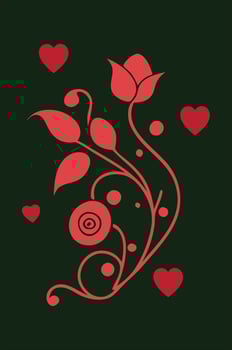 Wedding Rose Silhouette digital Set vector