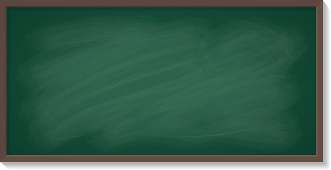 A classic green rubbed out chalkboard with a wooden frame, empty school blackboard for classroom, cafe or restaurant menu, perfect for educational or back-to-school designs. vector