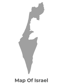 Simple flat Israel map Grey vector