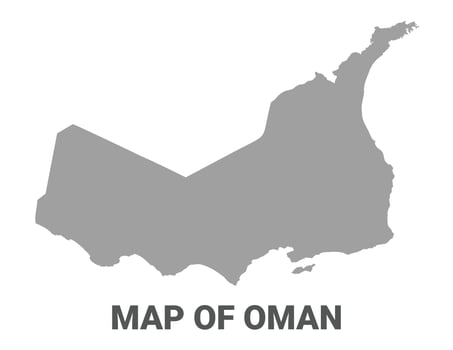 Simple flat Oman map Grey vector