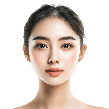 Beautiful young Asian woman with flawless skin posed against a clean transparent background highlighting natural beauty, isolated on transparent background Beautiful young Asian woman with healthy and perfect png