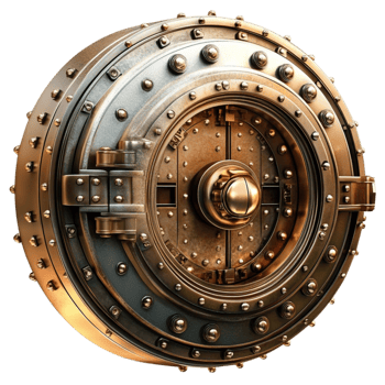 Large Metal Safe with Lock on Transparent Background png