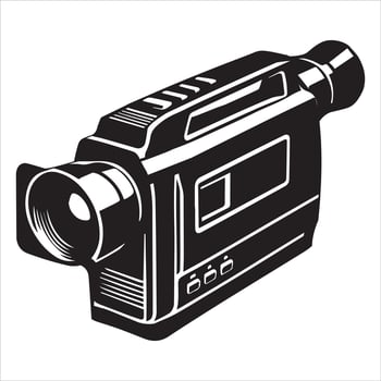 Classic Vintage Camera Silhouette Artwork vector
