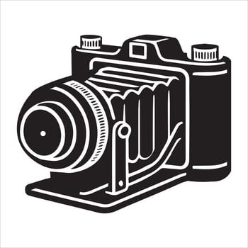 Vintage Camera Silhouette Illustration Clipart vector